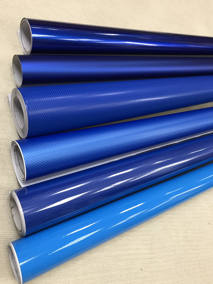 BLUE gloss BLUE Carbon Fibre matte Gloss Vinyl Film Car Wrap DIY Waterproof 30cm x 1.52m