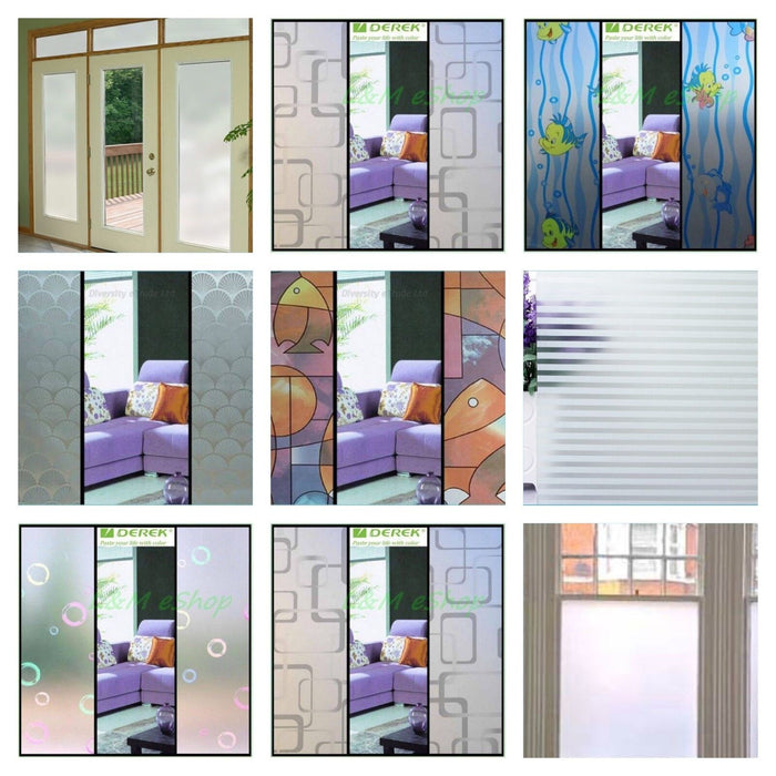 Frosted Privacy Glass Window Tint Film Doors Curtains Home Decor DIY Materials