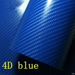 Blue 4D:Carbon Fibre Car Vinyl Wrap Sticker Sheet Film Vehicle Auto Air Free Wrapping