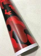 Red and White  CAMOUFLAGE Car Vinyl Wrap Film DIY Waterproof Auto Motorcycle Air Bubble Free