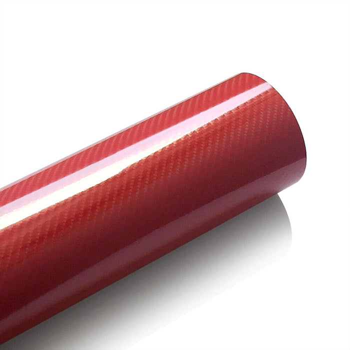 3D 4D 7 RED Carbon Fiber Vinyl Film Wrap DIY Auto Motorcycle Car (30cm x 1.52m)