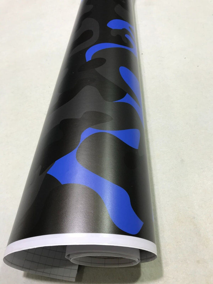 BLUE-BLACK COMO  CAMOUFLAGE Car Vinyl Wrap Film DIY Waterproof Auto Motorcycle Air Bubble Free