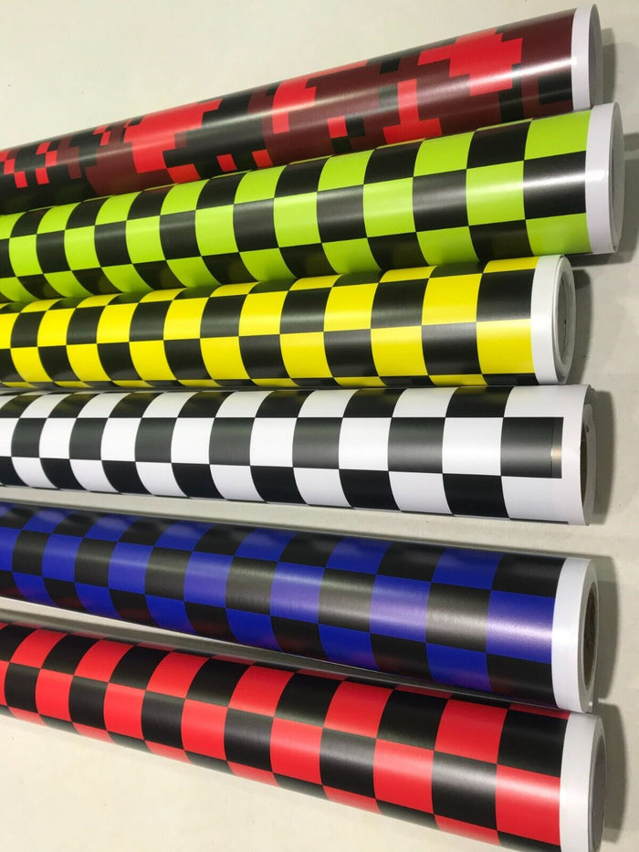 Check BLACK and BLUE CHECK CHEQUERED MATT CAR VINYL WRAP AUTO WRAPPING GRAPHIC stickerbomb Car Roof