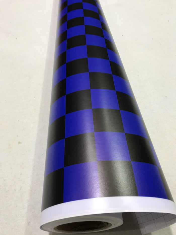 Check BLACK and BLUE CHECK CHEQUERED MATT CAR VINYL WRAP AUTO WRAPPING GRAPHIC stickerbomb Car Roof