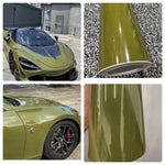 Car Vinyl Wrap Film Super Gloss Crystal BATTLE GREEN Air Bubble Free'wrapping UK