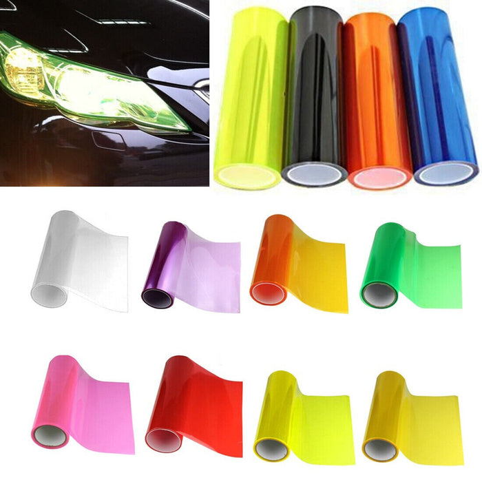 Lime yellow Car Light film Vinyl Wrap Headlight Taillight Transparent Different Colours Tint