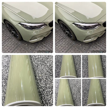 Car Vinyl Wrap Film Super Gloss Crystal KHAKI GREY Air Bubble Free' wrapping UK