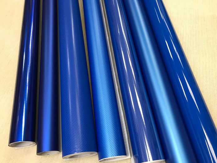 Car Vinyl Wrap Film BLUE Carbon Fibre matte Gloss DIY Waterproof "30cm x 1.52m "