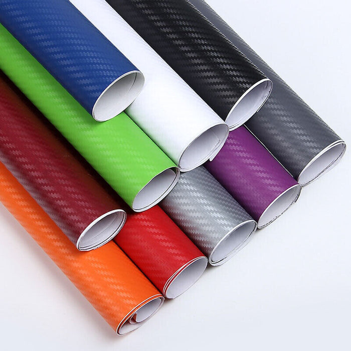 White 3D Carbon Vinyl Wrap Sheet Car Wrap Various Colours of Samples Air Bubble Free