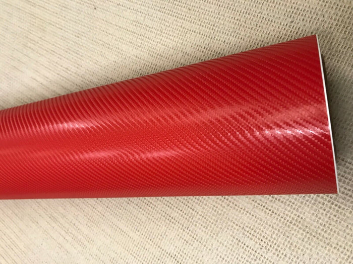 3D 4D 7 RED Carbon Fiber Vinyl Film Wrap DIY Auto Motorcycle Car (30cm x 1.52m)