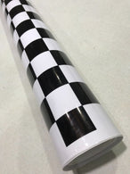 Gloss Black and White CHECK CAR VINYL WRAP Film GRAPHIC sticker Car Roof