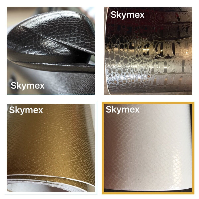 WHITE Snake Skin Crocodile Snake Skin Car Vinyl Wrap Film Black White Gold - Air Free Bubble