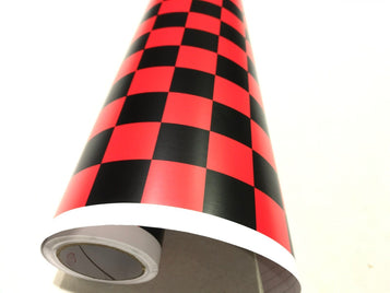 Check BLACK and RED  Car Vinyl Wrap CHECK CHEQUERED Car WRAPPING GRAPHIC sticker bomb Car Roof Matte