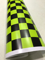 Check BLACK and YELLOW  Car Vinyl Wrap CHECK CHEQUERED Car WRAPPING GRAPHIC sticker bomb Car Roof Matte