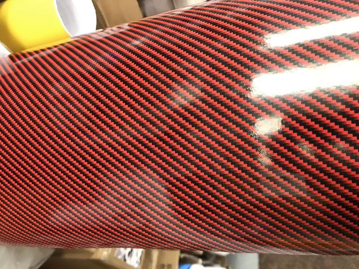 7 Diagonal RED 5Diagonal Carbon Fibre Vinyl Wrap Sheet Film Sticker Car wrap 2D 3D 4D Carbon