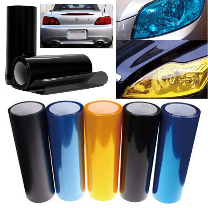 Jet black Car Light film Sticker Vinyl Headlight Taillight Transparent Different Colours