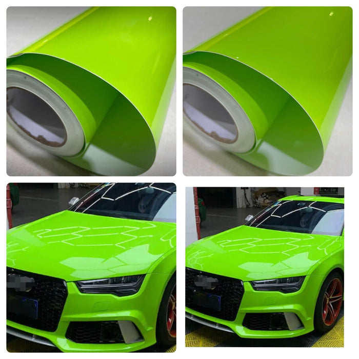 Super Gloss GREEN Car Vinyl Wrap Sheet Film Wrapping Air Bubble Free' wrapping UK