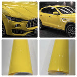 Car Vinyl Wrap Sticker Film Super Bright YELLOW Gloss Air Free Car wrapping UK