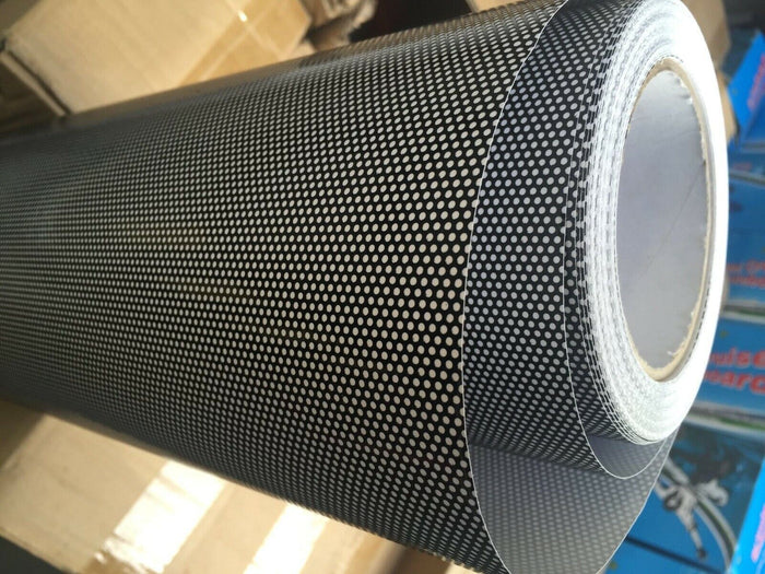 30CM x 107CM Headlight Car Tinting Perforated Mesh Film Fly-Eyes Free ValveCaps