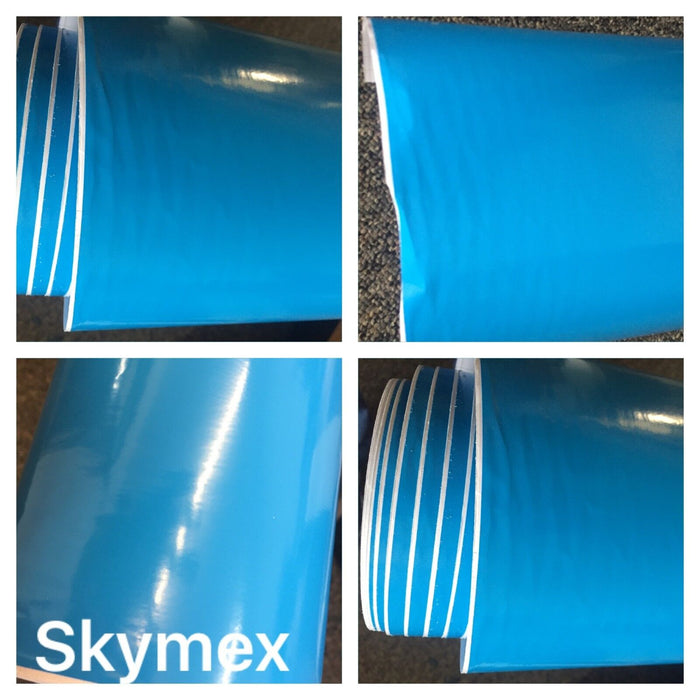 New LIGHT BLUE Gloss Vinyl Wrap Sheet Car Wrap Vinyl Wrapping Air Bubble Free