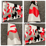 RED BLACK WHITE CAMO  Large Triangle CAMOUFLAGE Car Vinyl Wrap Film DIY Waterproof Auto Motorcycle