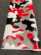 RED BLACK WHITE CAMO  Large Triangle CAMOUFLAGE Car Vinyl Wrap Film DIY Waterproof Auto Motorcycle