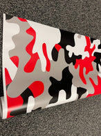 RED BLACK WHITE CAMO  Large Triangle CAMOUFLAGE Car Vinyl Wrap Film DIY Waterproof Auto Motorcycle