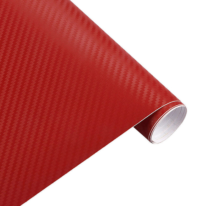 Red 3D Carbon Vinyl Wrap Sheet Car Wrap Various Colours of Samples Air Bubble Free