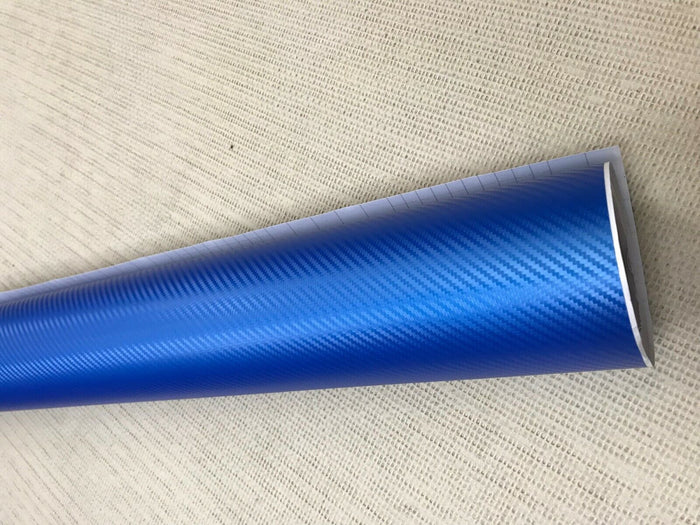 Car Vinyl Wrap Film BLUE Carbon Fibre matte Gloss DIY Waterproof "30cm x 1.52m "