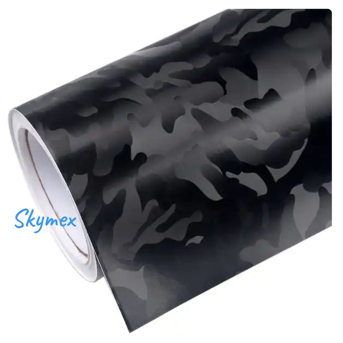 Car Vinyl Wrap Ghost Black Sticker Decal Film Bubble Free Camouflage wrapping 3D