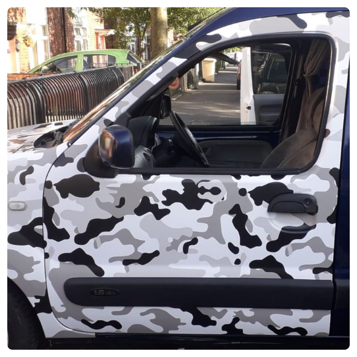 BLUE-BLACK COME Large Triangle CAMOUFLAGE Car Vinyl Wrap DIY Auto Sticker film wrapping UK