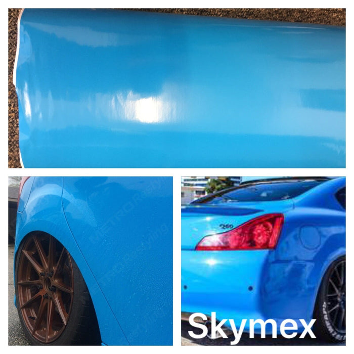 New LIGHT BLUE Gloss Vinyl Wrap Sheet Car Wrap Vinyl Wrapping Air Bubble Free