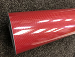 3D 4D 7 RED Carbon Fiber Vinyl Film Wrap DIY Waterproof Auto Motorcycle Car