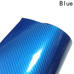 Blue 7 Diagonal carbon  3D 4D 7 BLUE Carbon Fibre Vinyl Film Wrap DIY Waterproof Auto Motorcycle Car