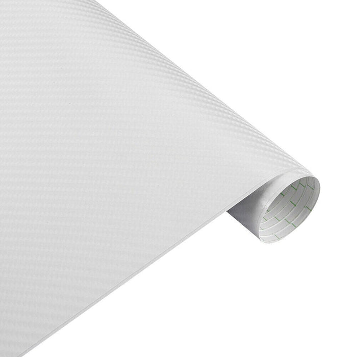 Silver 4D Carbon Fibre Vinyl Wrap Film Sticker  Carbon Fibre Car Wrap