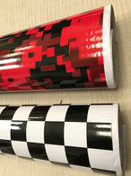 Check BLACK and RED  Car Vinyl Wrap CHECK CHEQUERED Car WRAPPING GRAPHIC sticker bomb Car Roof Matte