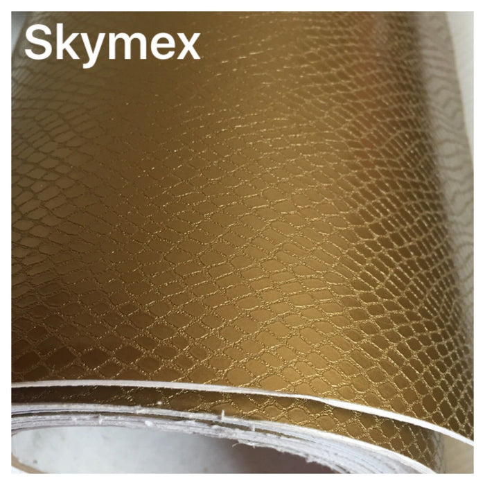 Crocodile Snake Skin Car Vinyl Wrap Film Black White Gold - Air Free Bubble