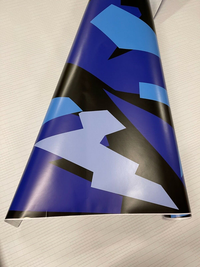 Blue Triangle CAMOUFLAGE Car Vinyl Wrap Film DIY Waterproof Auto Motorcycle Car