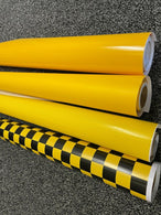 Check Black Yellow Yellow Matte Gloss Car Vinyl Wrap Sheet Film Car Wrapping Film Sticker Air Free