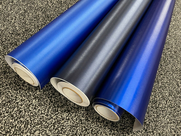 Car Vinyl Wrap Sticker film BLUE Brushed Metallic Car wrapping Air Bubble Free