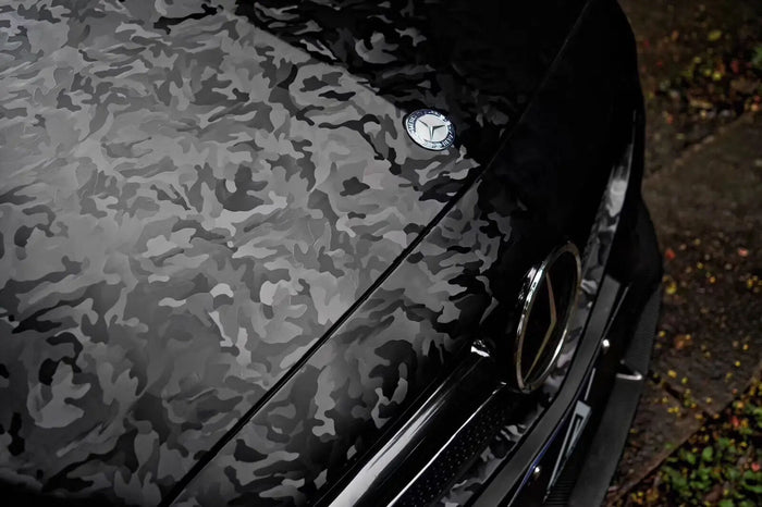 Car Vinyl Wrap Ghost Black Sticker Decal Film Bubble Free Camouflage wrapping 3D