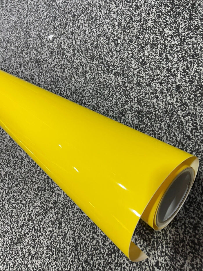 Car Vinyl Wrap Sticker Film Super Bright YELLOW Gloss Air Free Car wrapping UK