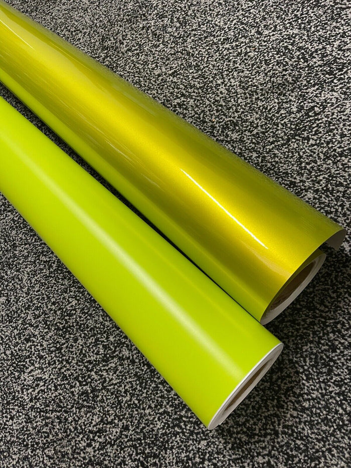 Crystal Gloss Maize Yellow Car Vinyl Wrap Film Sheet sticker Vehicle Auto Wrapping  "Air Free YELLOW UK