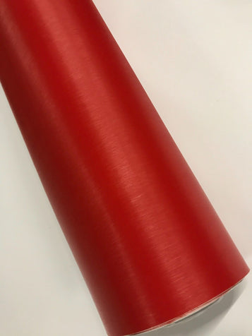 Red High quality Brushed Metallic Vinyl Wrap Different Colour Sizes Air Bubble Free