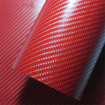 3D 4D 7 RED Carbon Fiber Vinyl Film Wrap DIY Waterproof Auto Motorcycle Car