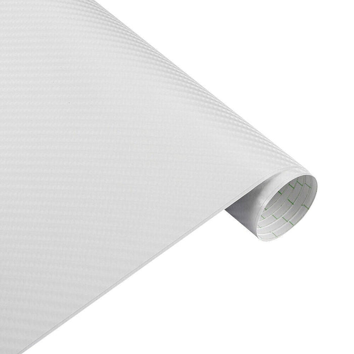 Skymex 4D WHITE Carbon Fibre Vinyl Wrap Sheet Film Sticker Glossy Air bubble Fre